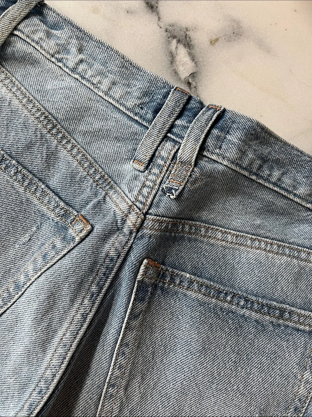Free People distressed denim shorts